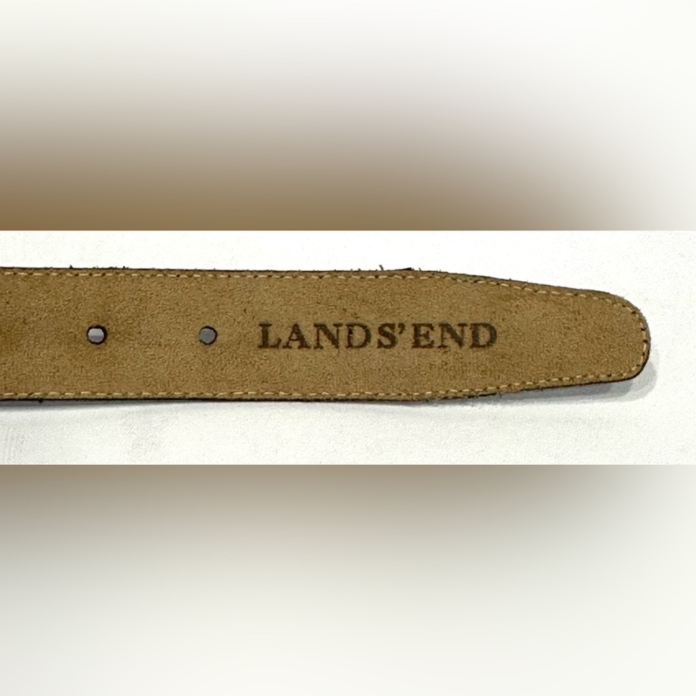 Lands' End Dark Brown Leather Dress Belt Made in Canada Men's Size 32 (80cm) - Picture 2 of 9